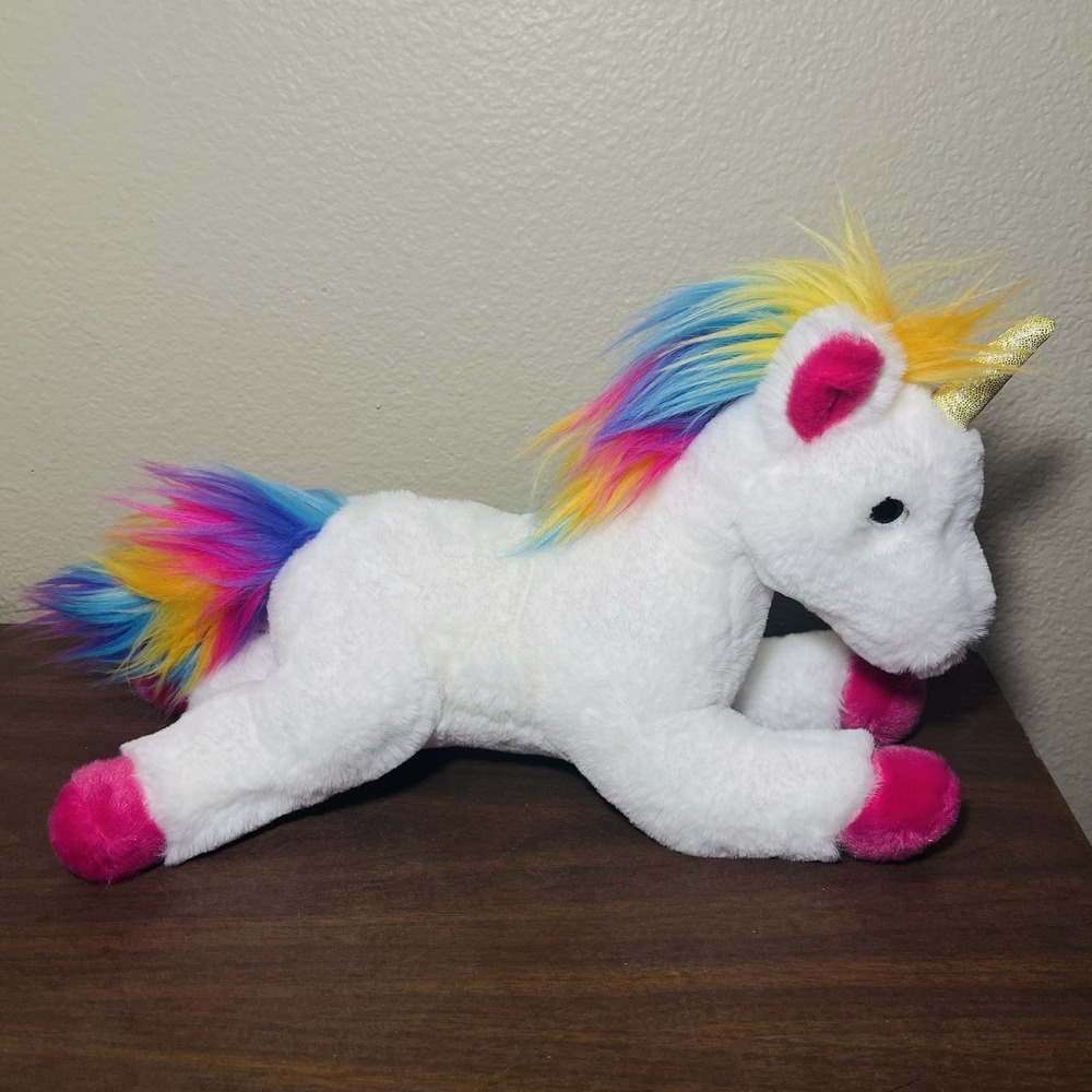 Aurora World White & Rainbow Unicorn Plush Toy "Violet"  Fluffy Cute Fairy Dream